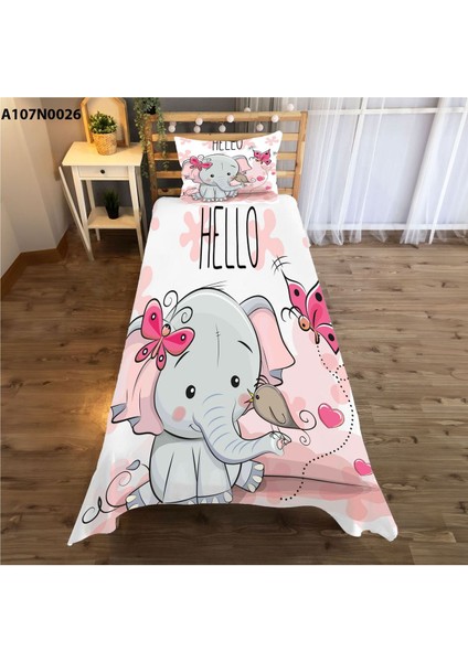 Pembe Fil Çocuk ve Bebek Odası Seti: Perde, Yatak Örtüsü, Halı, Duvar Saati, Yastık, Kılıf modelleri