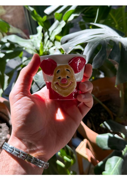 Arche Ceramic El Yapımı Seramik Fincan - Espresso / Türk Kahvesi Bardağı - "piglet" Figür - 100 ml