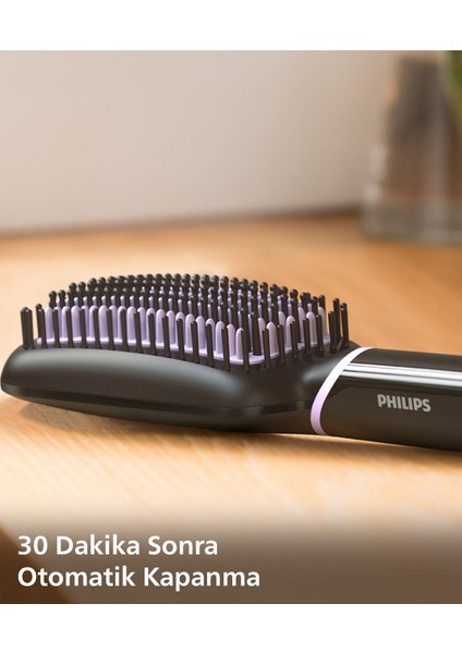 Saç Kurutma +Düzleştirici Tarak BHH880/00,GENIŞ Fırça Alanı,turmalin Seramik Kaplama + Makyaj ve Bakım Çantası