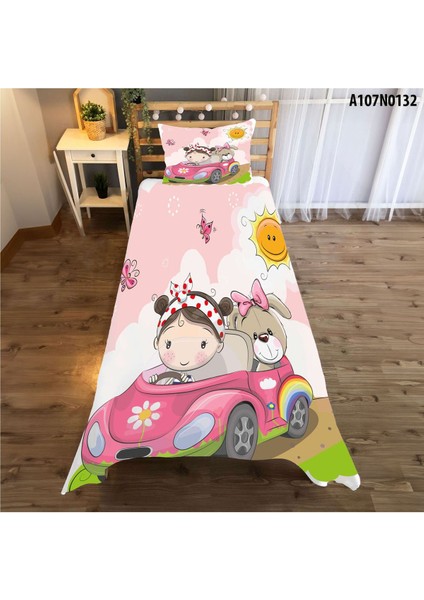 Pembe Kız ve Bebek Odası Seti: Perde, Yatak Örtüsü, Halı, Saat, Yastık, Kılıf