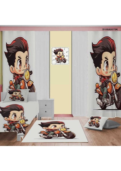 Sevimli Bebek ve Çocuk Odası Seti: Perde, Yatak Örtüsü, Halı, Duvar Saati, Yastık, Kılıf