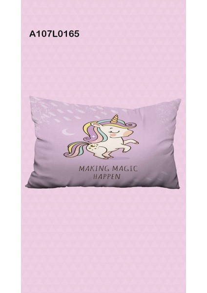 Pembe Unicorn Desenli Çocuk ve Bebek Odası Seti: Perde, Yatak Örtüsü, Halı, Duvar Saati, Yastık, Kılıf
