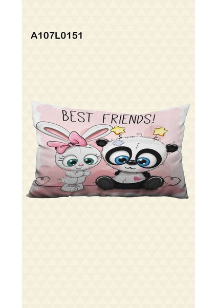 Panda ve Tavşan Temalı Çocuk Odası Seti, Perde, Yatak Örtüsü, Duvar Saati, Yastık, Kılıf
