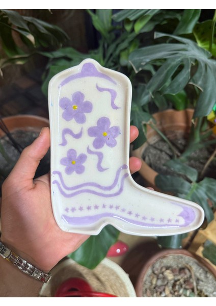 Arche Ceramic El Yapımı Seramik Servis Tabağı - Kovboy Çizme 5 - 19X16 cm - Tekli fiyatları