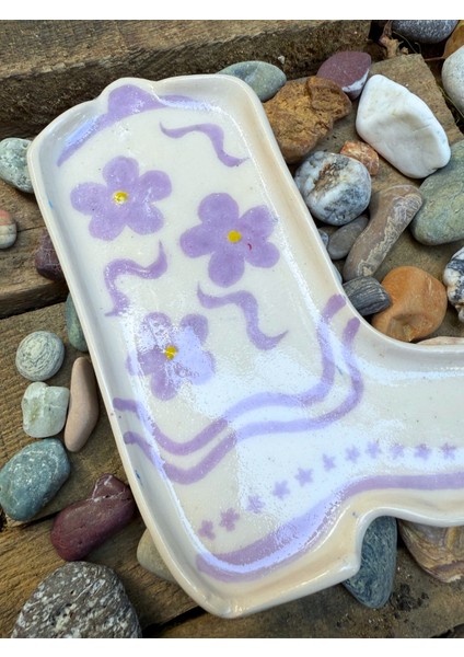 Arche Ceramic El Yapımı Seramik Servis Tabağı - Kovboy Çizme 5 - 19X16 cm - Tekli fırsatları