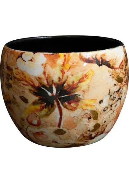 Lammie Çiçek Desenli Metal Saksı 9*7cm