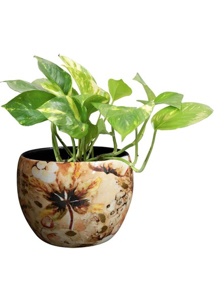 Lammie Çiçek Desenli Metal Saksı 9*7cm