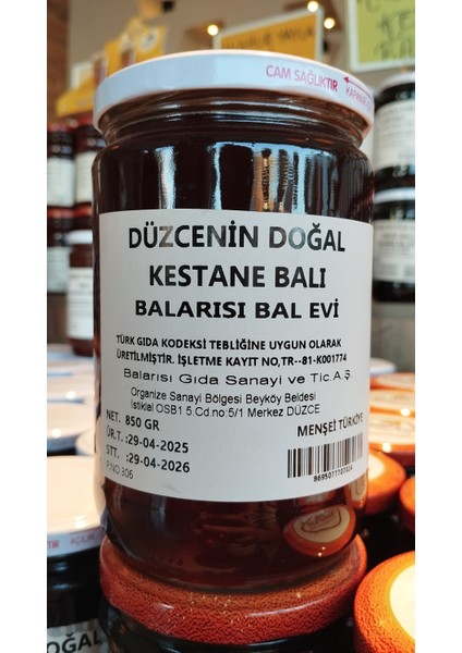 Doğal Düzce Kestane Balı 850 gr fiyatları