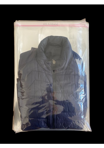 25 Adet 40X60 cm Bantlı Yapışkanlı Şeffaf Opp Jelatin Poşet, Çeyiz Poşeti ( 40X55+5)