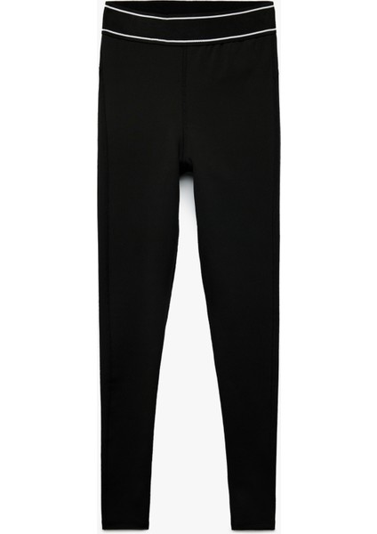 Yeni Sezon Yüksek Bel Skinny Fit Çizgi Detaylı Spor Tayt modelleri