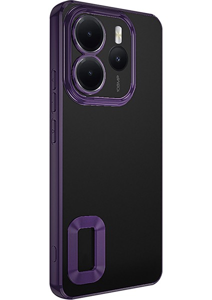 Redmi Note 14 4g Kılıf Kamera Korumalı Logo Gösteren Lmn Omega Kapak - Siyah