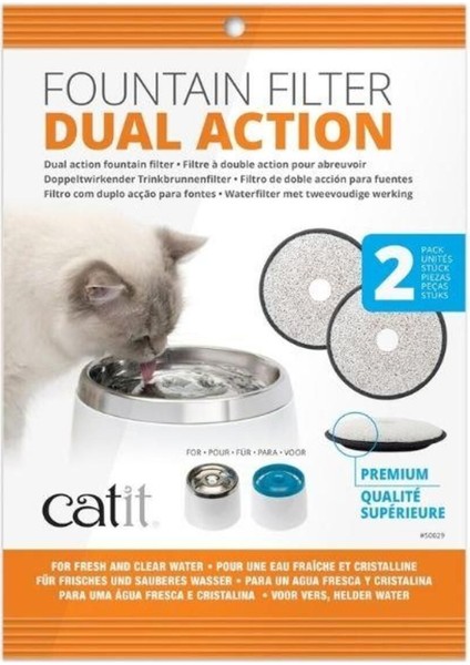 Gri Renkli Kedi Suluğu ve Su Filtre Kartuşu, Sağlıklı ve Ferah Içme Deneyimi
