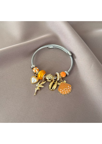 Turuncu Peri Charm'lı Bileklik
