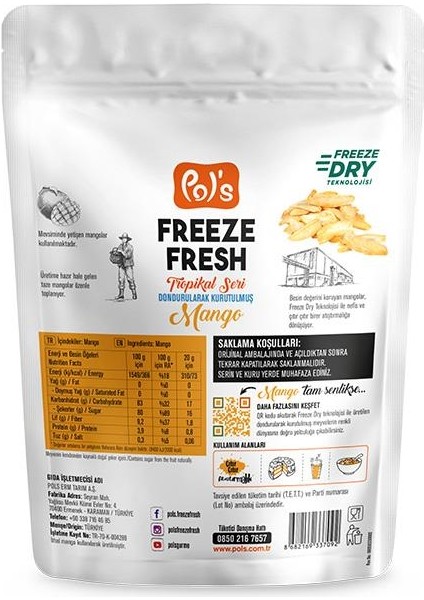 Dondurularak Kurutulmuş Mango 20 gr