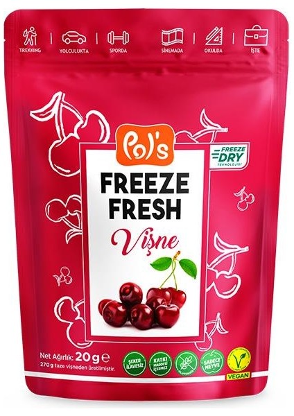 Dondurularak Kurutulmuş Vişne 20 gr fiyatları