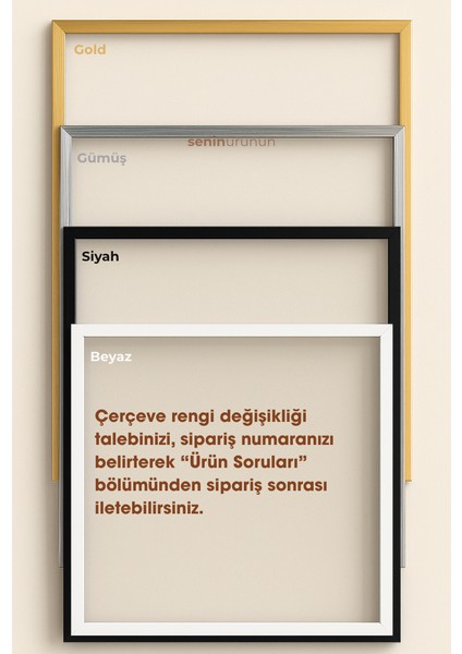 Doğanın Üç Ruhu - Gerçek Cama Baskı Gold Alüminyum Metal Çerçeveli Tekli Modern Tablo fırsatları