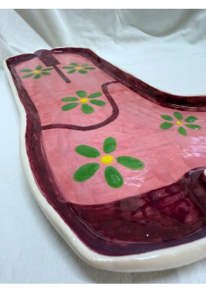 Arche Ceramic El Yapmı Seramik Servis Tabağı - Kovboy Çizmesi 3 - 31X25 cm - Tekli modelleri