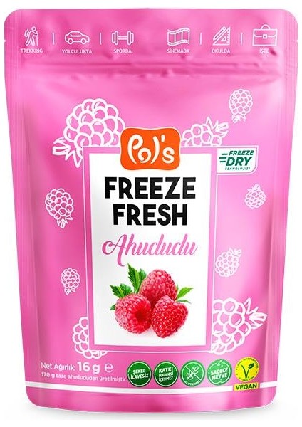 Pol’s Freeze Fresh Dondurularak Kurutulmuş Ahududu 16 gr