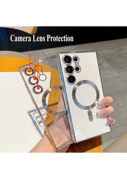 Samsung Galaxy S25 Kılıf Kamera Lens Korumalı Renkli Magsafe Şeffaf Silikon Siyah fiyatları