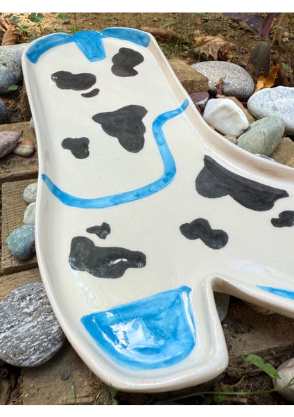 Arche Ceramic El Yapmı Seramik Servis Tabağı - Kovboy Çizmesi 2 - 31X25 cm - Tekli modelleri