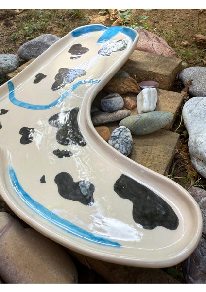 Arche Ceramic El Yapmı Seramik Servis Tabağı - Kovboy Çizmesi 2 - 31X25 cm - Tekli fırsatları