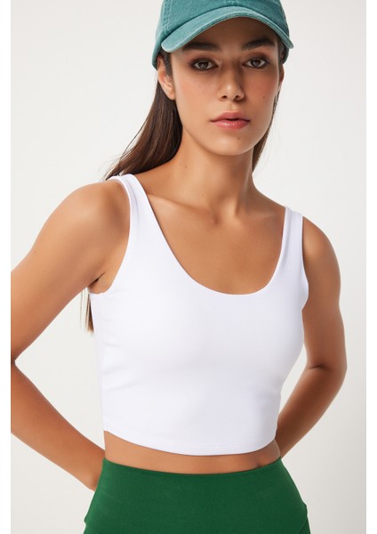 Askılı Şekillendirici Örme Spor Sütyeni LOW0024 BEYAZ fiyatları