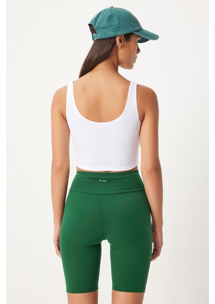 Askılı Şekillendirici Örme Spor Sütyeni LOW0024 BEYAZ