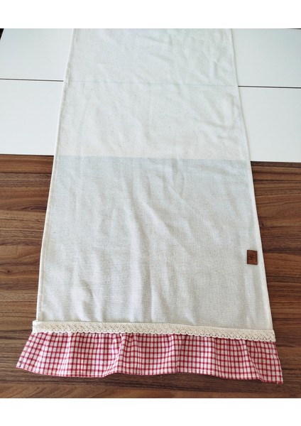 Naturel Organik Yumuşak Keten Fırfırlı Runner 47X120 cm fırsatları
