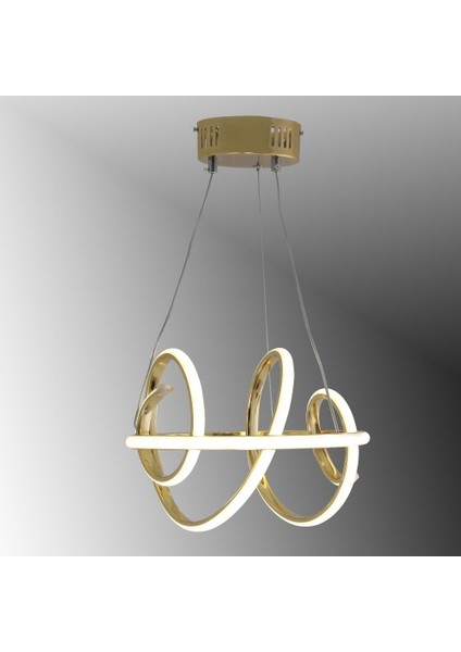 TT005-SR Tt Aydınlatma Burgu Modeli Gold Sarı Kaplama LED Avize modelleri