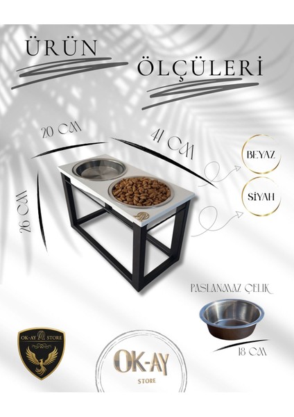 Modern Paslanmaz Çelik Kedi ve Köpek Mama Standı, Şık ve Dayanıklı Tasarım modelleri