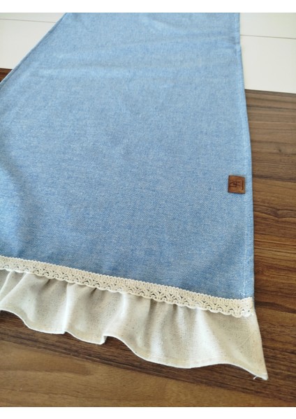 Naturel Organik Yumuşak Keten Fırfırlı Runner 47X120 cm fiyatları