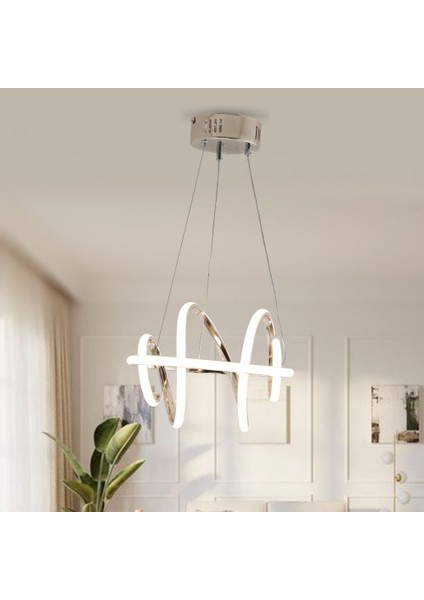 TT005-FSR Tt Aydınlatma Burgu Modeli Fransız Sarı Kaplama LED Avize modelleri