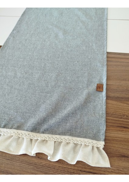 Naturel Organik Yumuşak Keten Fırfırlı Runner 47X120 cm fırsatları