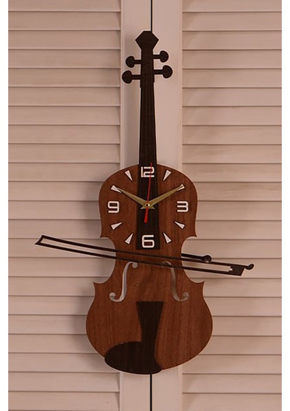 Renkli Ahşap Sarkaçlı Gitar Masa Saati, Hareketli ve Sessiz Dekor Parçası modelleri