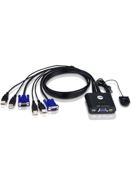ATEN-CS22U 2'li Otomatik USB Kvm Switch Kablolarıy