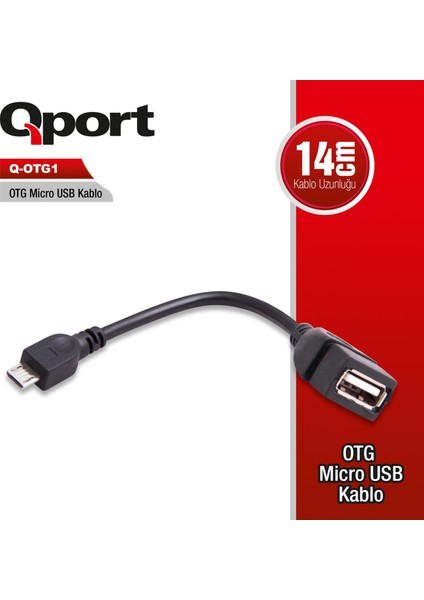 Qport Q-Otg1 15CM Otg=>micro USB Çevirici