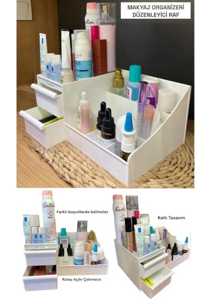 Beyaz Masa Üstü Düzenleyici Çekmeceli Çok Amaçlı Organizer fırsatları
