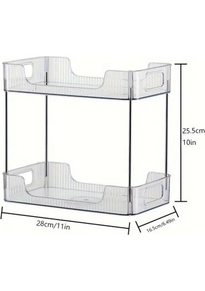 Çok Amaçlı 2 Katlı Makyaj ve Eşyalar Düzenleyici - Beyaz