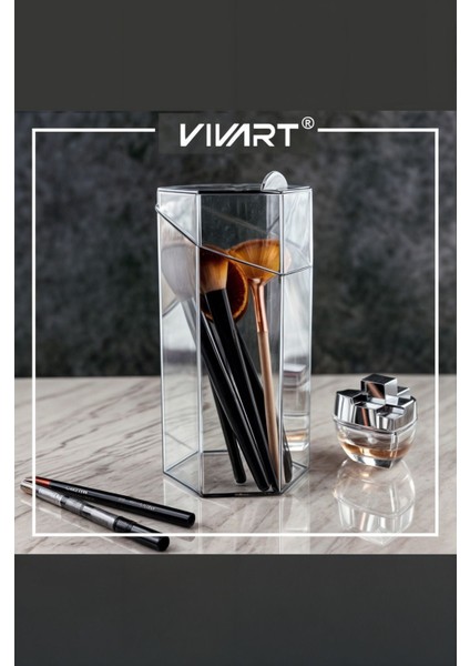 Büyük Boy Altıgen Izla Kapaklı Kalem Makyaj Fırçası Düzenleyici fiyatları