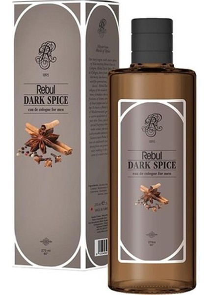 Rebul 250ml Dark Spice Kolonya Cam Şişe