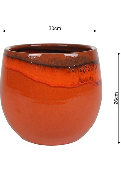 Charlotte Turuncu Seramik Saksı 30*26CM