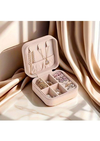 Pembe Takı Organizeri, Küpe, Yüzük, Kolye Saklama Çantası fiyatları