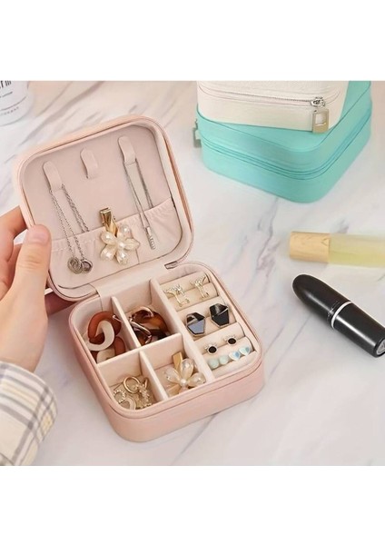 Pembe Takı Organizeri, Küpe, Yüzük, Kolye Saklama Çantası modelleri