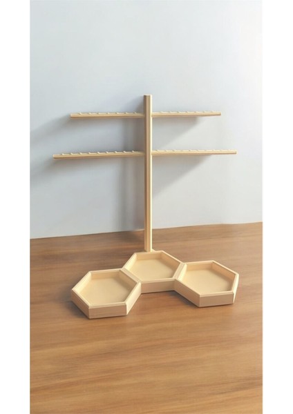 Bej Küpe Aksesuar ve Organizer Standı, Şık ve Pratik Saklama Çözümü modelleri