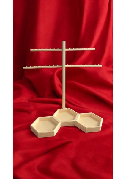 Bej Küpe Aksesuar ve Organizer Standı, Şık ve Pratik Saklama Çözümü fırsatları