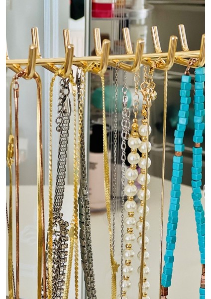 Altın Renkli Takı ve Aksesuar Düzenleyici Stand, Şık ve Fonksiyonel Tasarım fiyatları