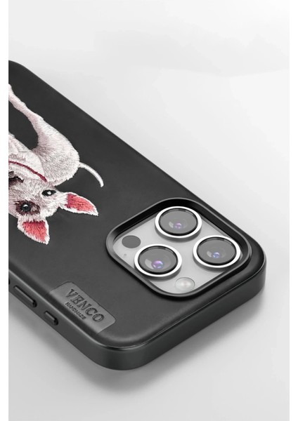 Venco iPhone 14 Pro Max Perma Desenli Kapak - Siyah modelleri