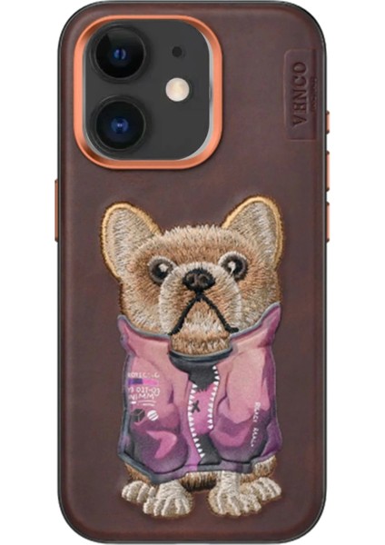 Venco iPhone 11 Cute Desenli Kapak - Koyu Kahve