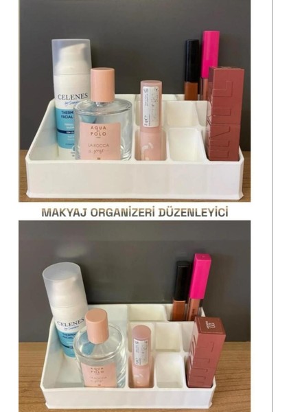 3’lü Set: Çekmeceli Rose Makyaj Standı, Golden Ruj Rafı ve Buse Kozmetik indirimleri