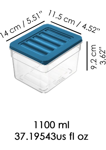 7'li Derin Buzdolabı Organizer Set Düzenleyici Saklama Kabı Mikrodalga Difriz Kabı 1100ML Mavi modelleri